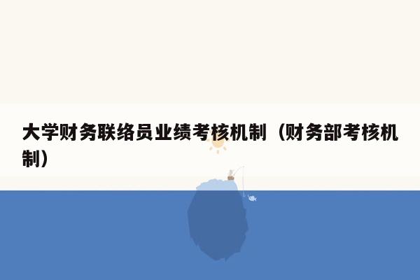 大学财务联络员业绩考核机制（财务部考核机制）