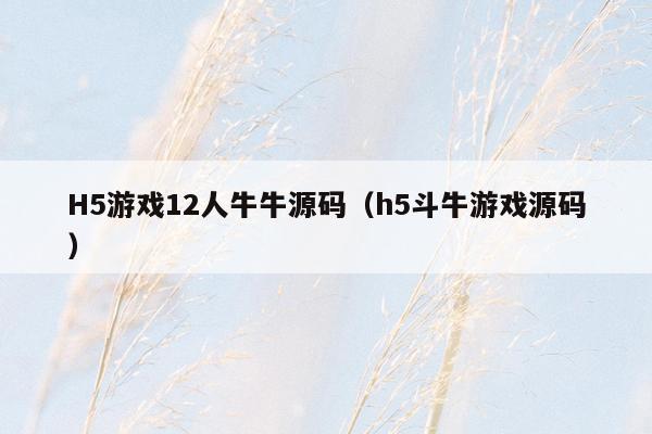 H5游戏12人牛牛源码（h5斗牛游戏源码）