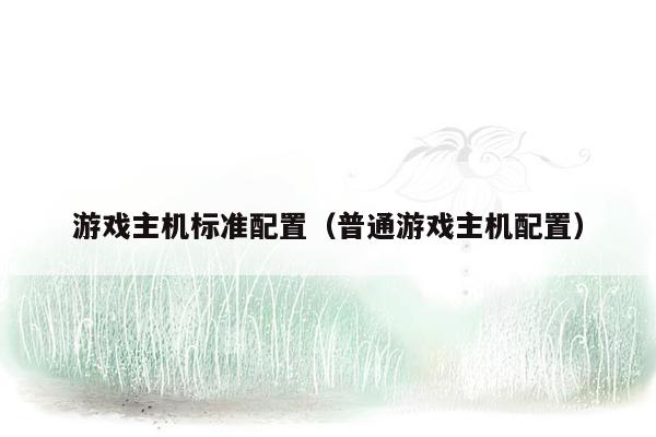 游戏主机标准配置（普通游戏主机配置）