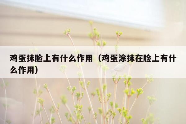 鸡蛋抹脸上有什么作用（鸡蛋涂抹在脸上有什么作用）