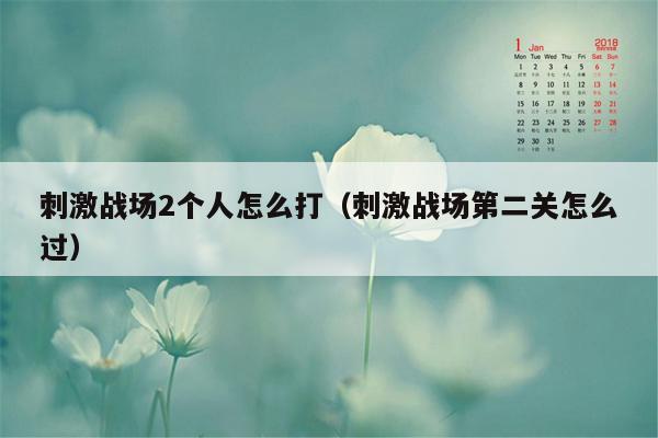 刺激战场2个人怎么打（刺激战场第二关怎么过）