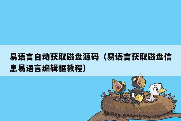 易语言自动获取磁盘源码（易语言获取磁盘信息易语言编辑框教程）