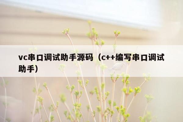 vc串口调试助手源码（c++编写串口调试助手）