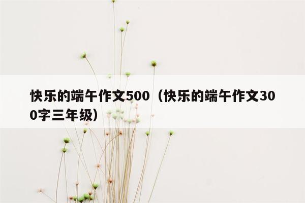 快乐的端午作文500（快乐的端午作文300字三年级）