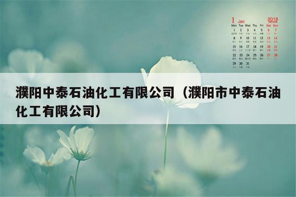濮阳中泰石油化工有限公司（濮阳市中泰石油化工有限公司）