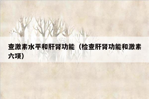 查激素水平和肝肾功能（检查肝肾功能和激素六项）