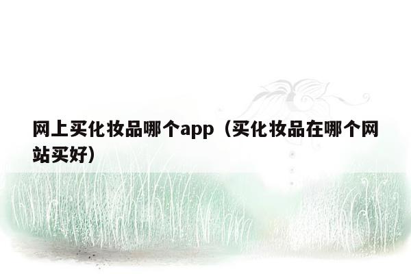 网上买化妆品哪个app（买化妆品在哪个网站买好）