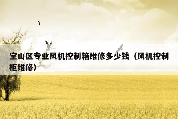 宝山区专业风机控制箱维修多少钱（风机控制柜维修）
