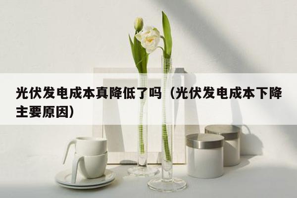 光伏发电成本真降低了吗（光伏发电成本下降主要原因）