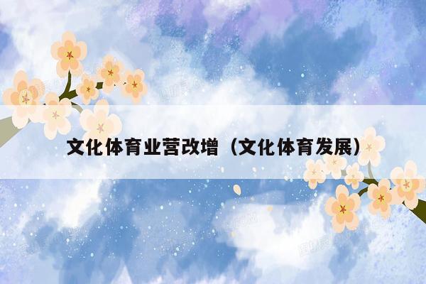 文化体育业营改增（文化体育发展）