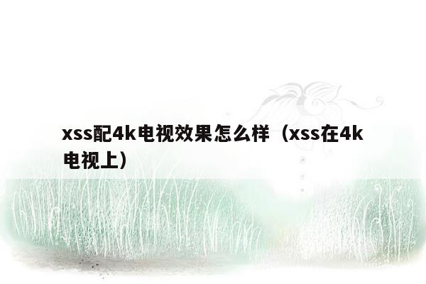 xss配4k电视效果怎么样（xss在4k电视上）