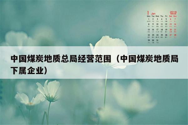 中国煤炭地质总局经营范围（中国煤炭地质局下属企业）