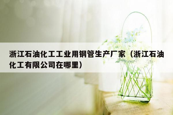 浙江石油化工工业用钢管生产厂家（浙江石油化工有限公司在哪里）
