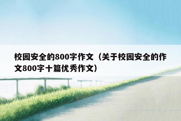 校园安全的800字作文（关于校园安全的作文800字十篇优秀作文）