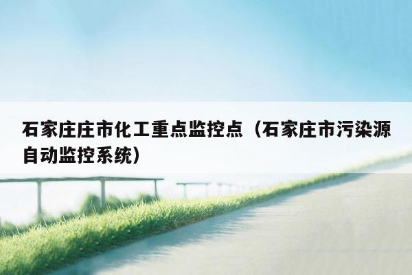 石家庄庄市化工重点监控点（石家庄市污染源自动监控系统）