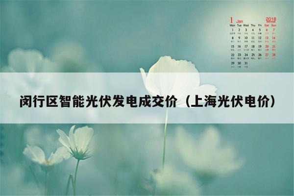 闵行区智能光伏发电成交价（上海光伏电价）