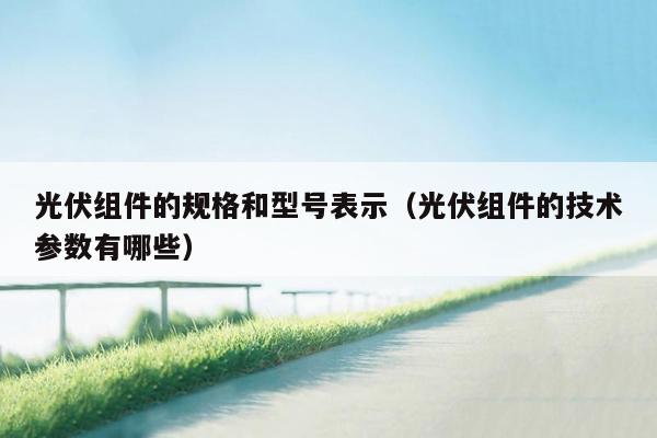 光伏组件的规格和型号表示（光伏组件的技术参数有哪些）