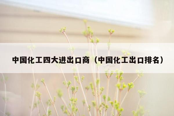 中国化工四大进出口商（中国化工出口排名）