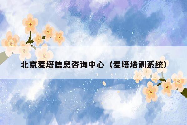 北京麦塔信息咨询中心（麦塔培训系统）