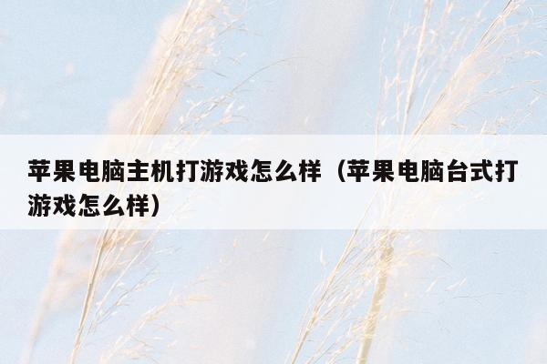 苹果电脑主机打游戏怎么样（苹果电脑台式打游戏怎么样）