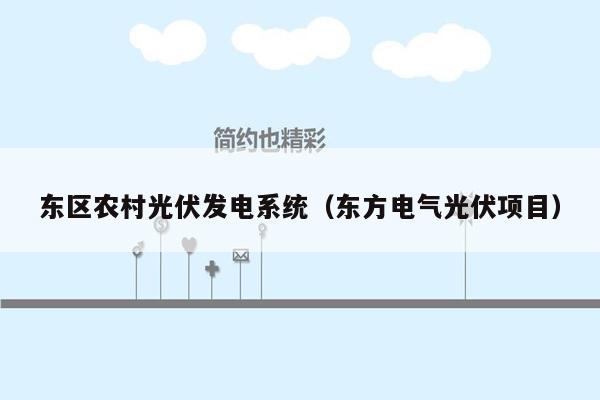 东区农村光伏发电系统（东方电气光伏项目）