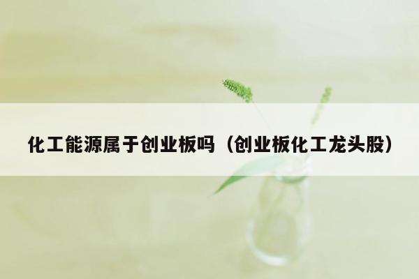 化工能源属于创业板吗（创业板化工龙头股）
