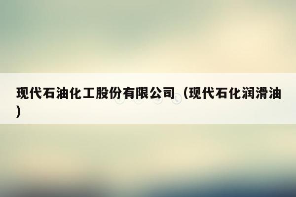 现代石油化工股份有限公司（现代石化润滑油）