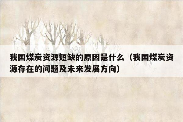 我国煤炭资源短缺的原因是什么（我国煤炭资源存在的问题及未来发展方向）