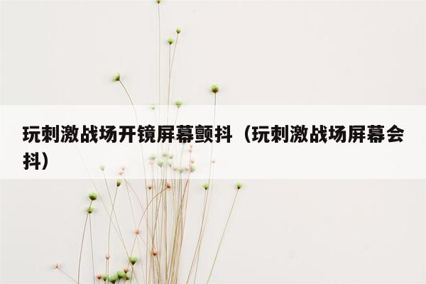 玩刺激战场开镜屏幕颤抖（玩刺激战场屏幕会抖）