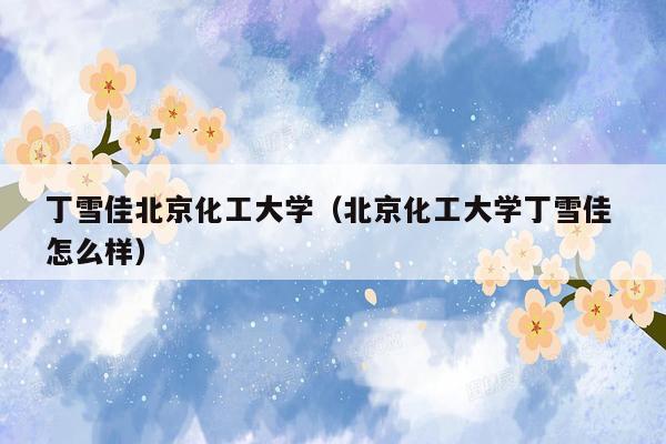 丁雪佳北京化工大学（北京化工大学丁雪佳 怎么样）