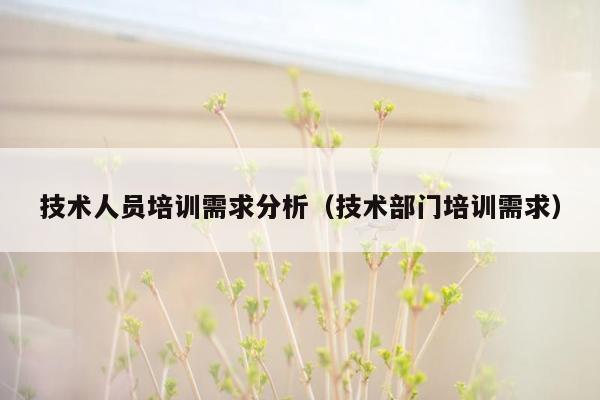 技术人员培训需求分析（技术部门培训需求）