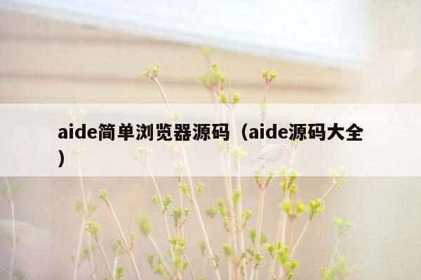 aide简单浏览器源码（aide源码大全）