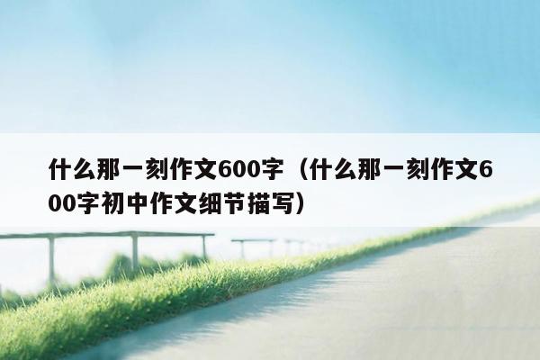 什么那一刻作文600字（什么那一刻作文600字初中作文细节描写）