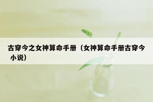 古穿今之女神算命手册（女神算命手册古穿今 小说）