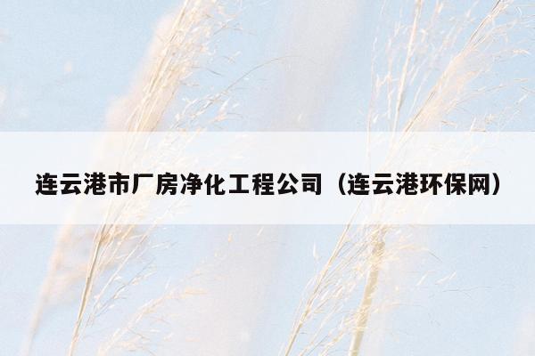 连云港市厂房净化工程公司（连云港环保网）
