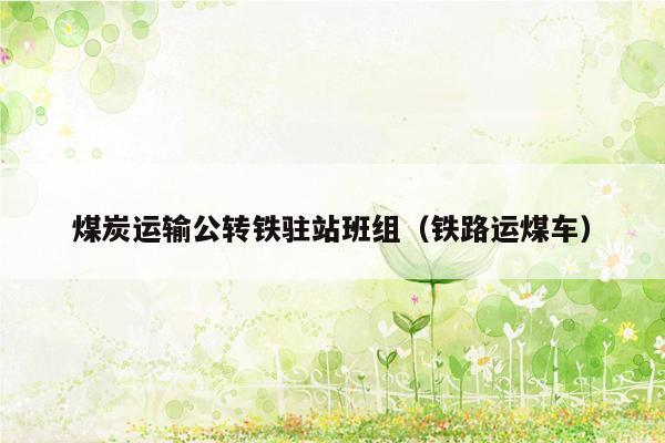 煤炭运输公转铁驻站班组（铁路运煤车）