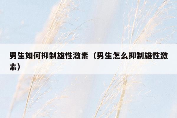 男生如何抑制雄性激素（男生怎么抑制雄性激素）