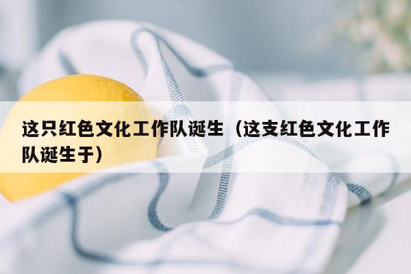 这只红色文化工作队诞生（这支红色文化工作队诞生于）