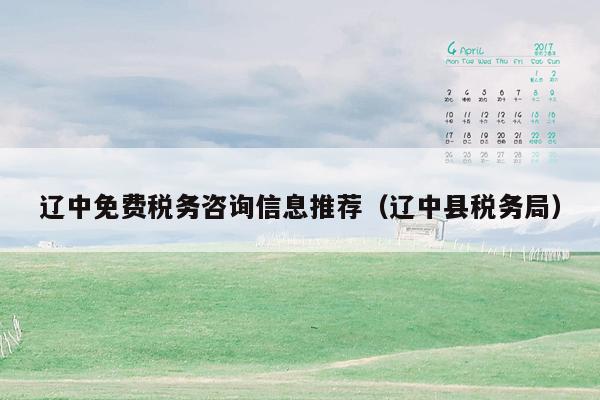 辽中免费税务咨询信息推荐（辽中县税务局）