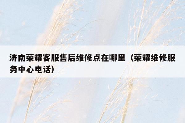 济南荣耀客服售后维修点在哪里（荣耀维修服务中心电话）