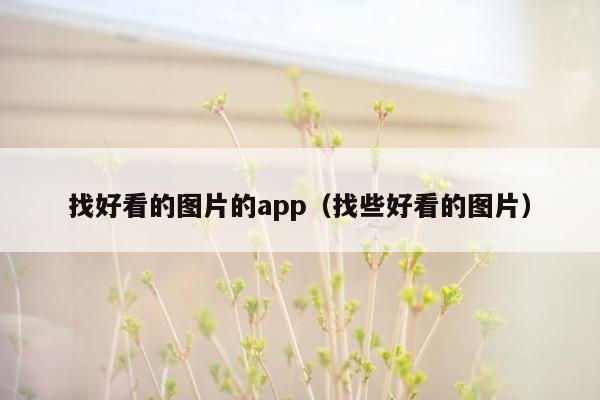 找好看的图片的app（找些好看的图片）