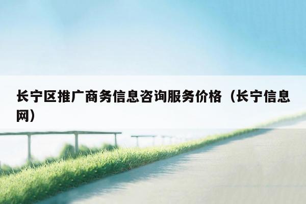 长宁区推广商务信息咨询服务价格（长宁信息网）