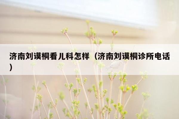 济南刘谟桐看儿科怎样（济南刘谟桐诊所电话）