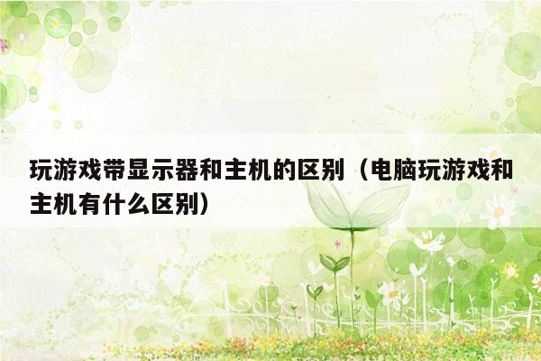 玩游戏带显示器和主机的区别（电脑玩游戏和主机有什么区别）