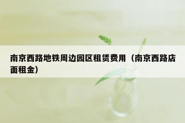 南京西路地铁周边园区租赁费用（南京西路店面租金）