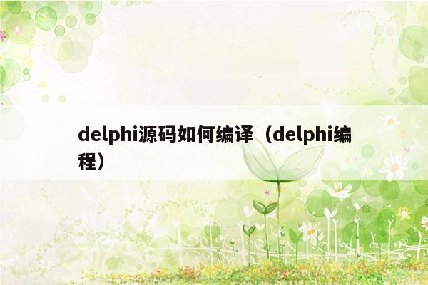 delphi源码如何编译（delphi编程）