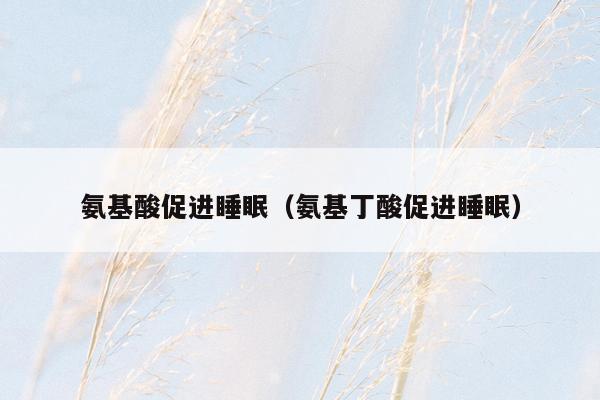 氨基酸促进睡眠（氨基丁酸促进睡眠）