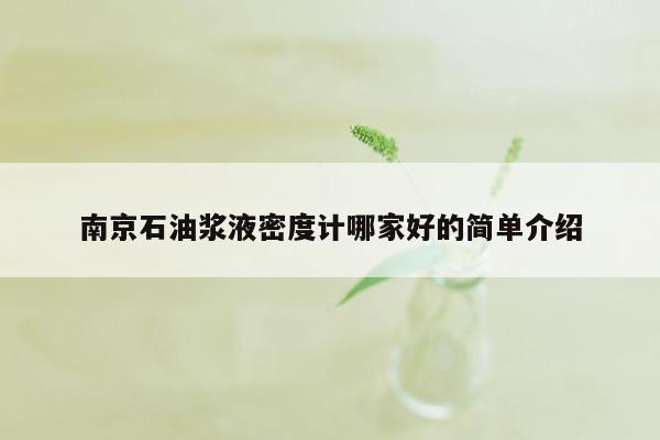 南京石油浆液密度计哪家好的简单介绍