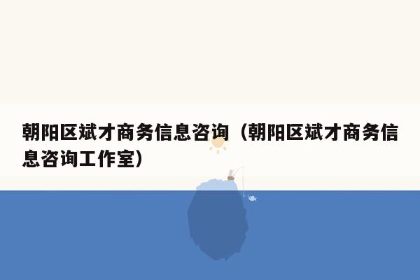 朝阳区斌才商务信息咨询（朝阳区斌才商务信息咨询工作室）