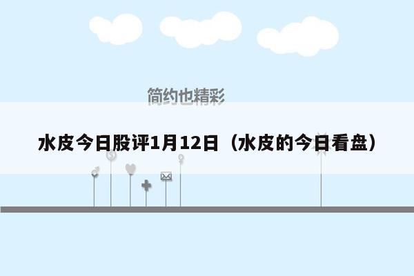 水皮今日股评1月12日（水皮的今日看盘）
